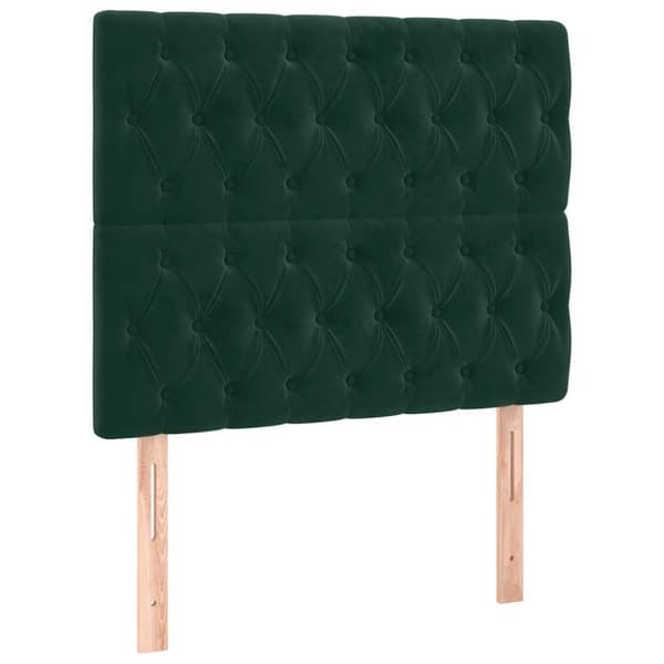 Ramsäng med madrass mörkgrön 90x190 cm sammet
