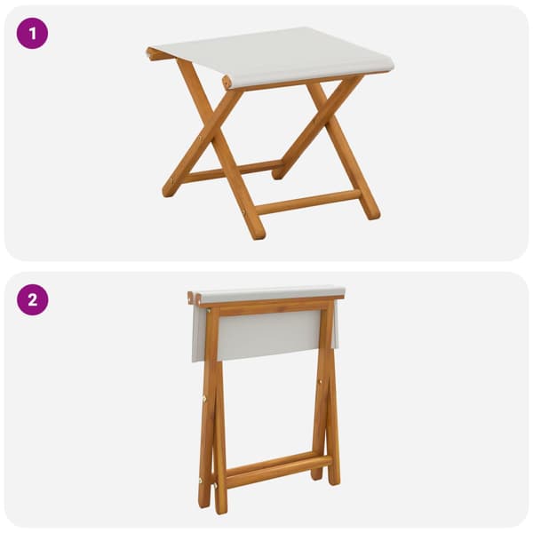 Deck Chair 2 pcs Massiv Eukalyptus Trä Gräddvit