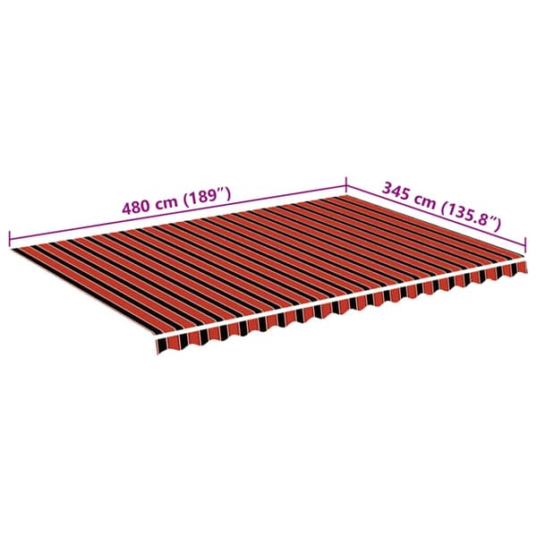 Markisväv orange och brun 5x3,5 m