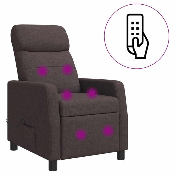 Massagefåtölj Mörkbrun Tyg