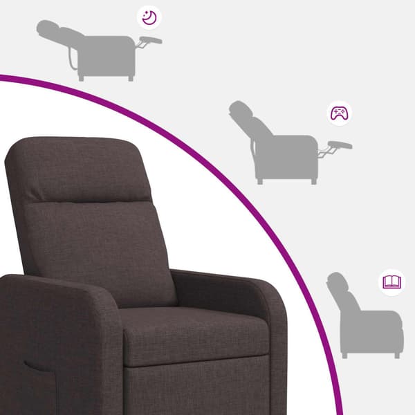 Massagefåtölj Mörkbrun Tyg