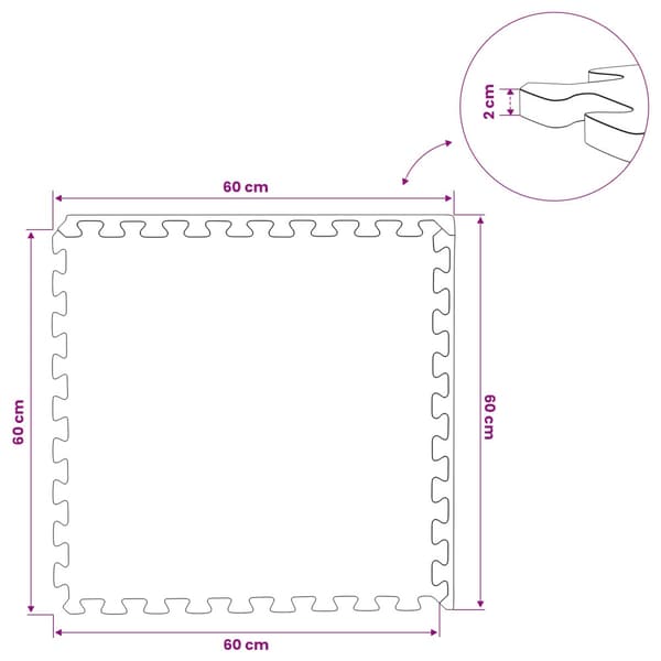 Golvmatta 6 pcs Blå 2,16 m² EVA-skum