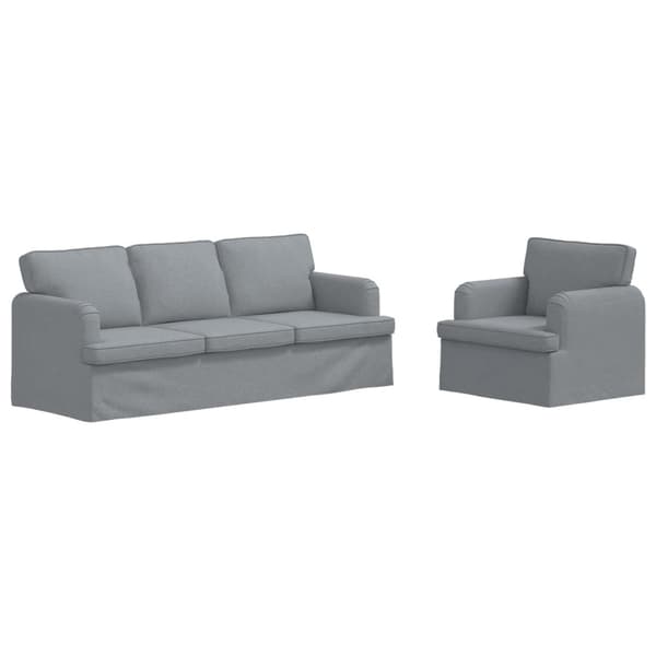 Soffset 2 pcs Ljusgrå 144 x 80 x 85 cm tyg