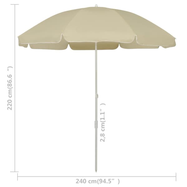 Strandparasoll sandgul 240 cm