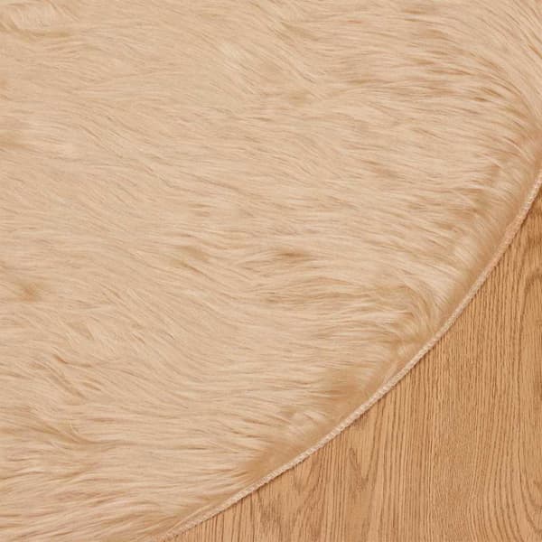 Fuskfäll matta TAFALLA Beige Ø 120 cm Polyester