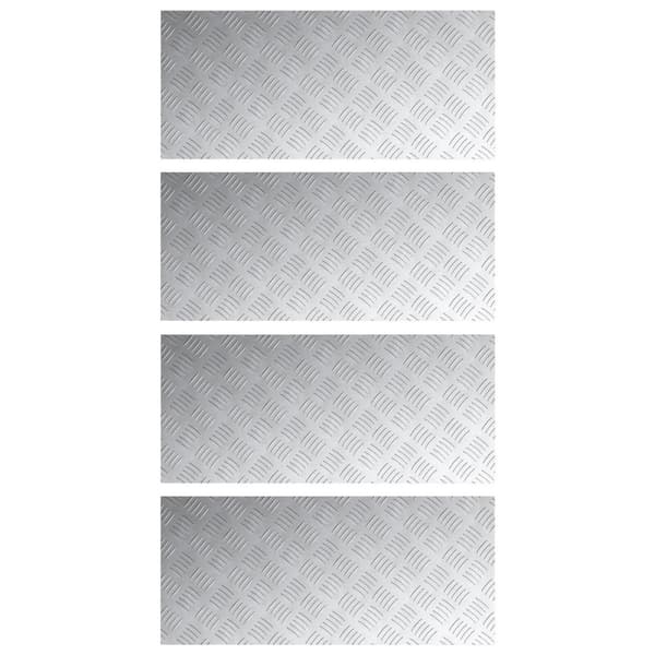 Trappsteg Rektangulär 4 pcs Silver 90 x 40 cm Aluminium