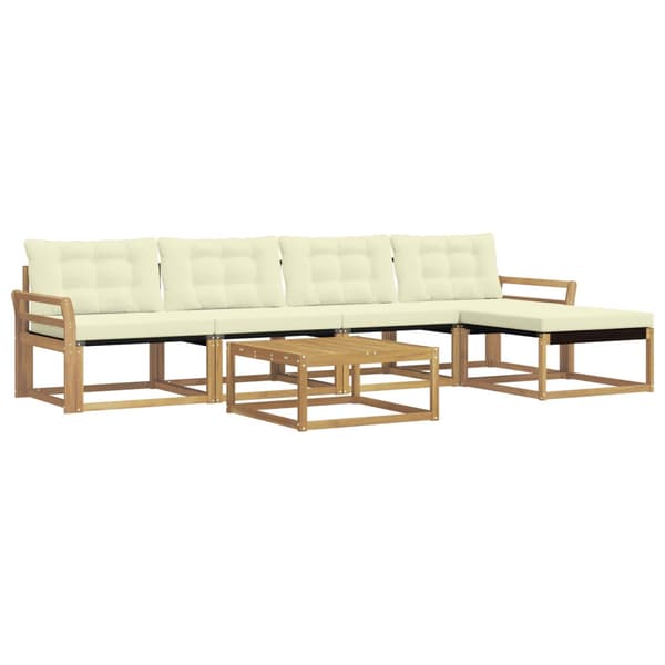 Utomhussoffset 6 pcs Vit och grädde 79 x 79 x 37 cm
