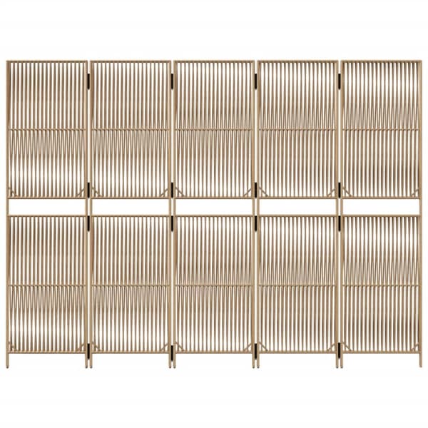 Rumsavdelare 5 paneler beige konstrottning
