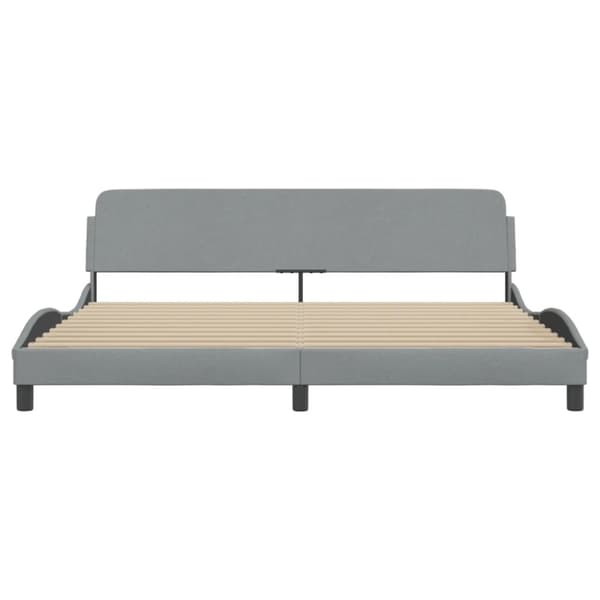 Bed Frame "Dover" Light Grey 200x200 cm Fabric