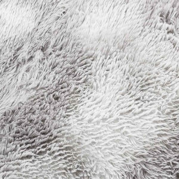 Ryamatta med lång lugg NAVARRA ljusgrå 200x200 cm polyester
