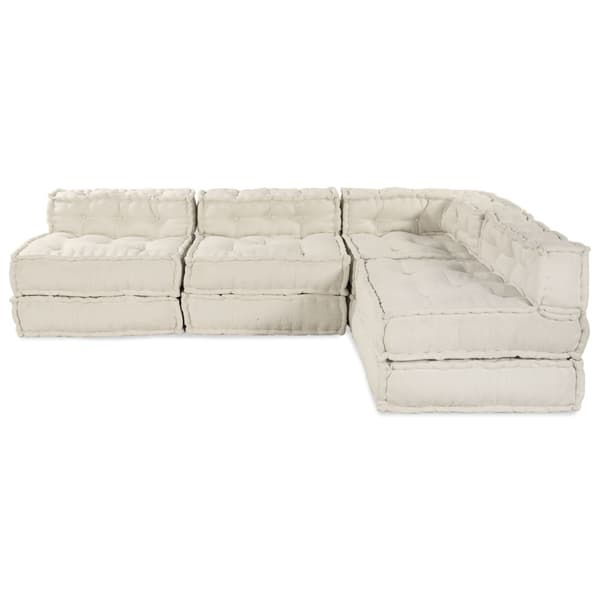 Modulsofa enhet 4 pcs Gräddvit Tyg