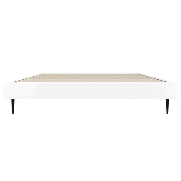 Sängram vit högglans 90x200 cm konstruerad trä