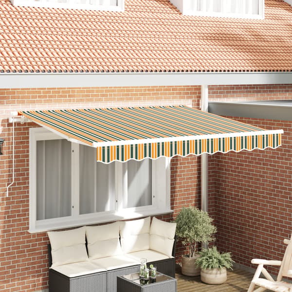 Markisväv Grön och gul 3 x 2,5 m Polyester