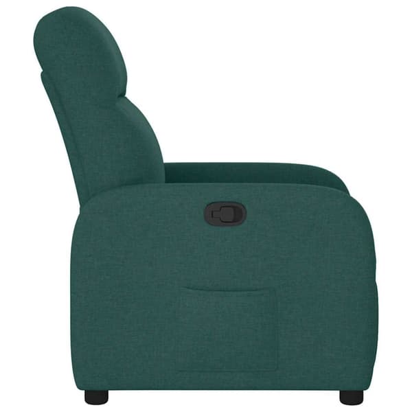 Reclinerfåtölj mörkgrön tyg