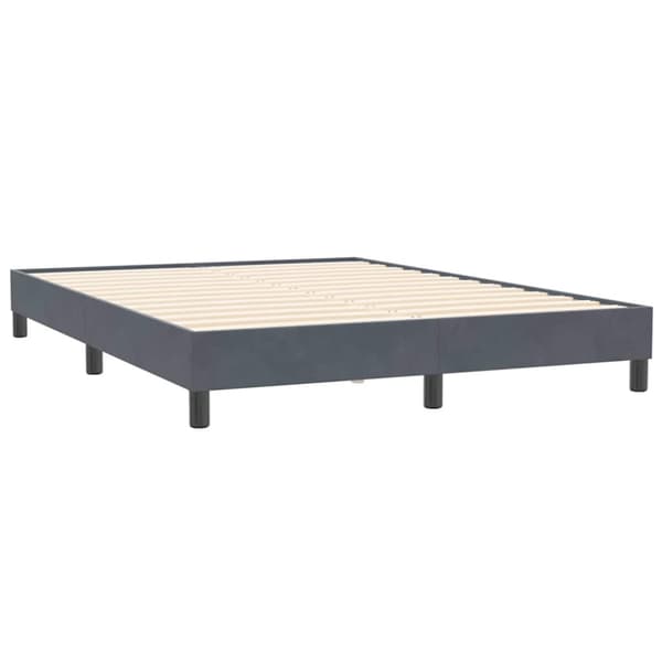 Ramsäng med madrass mörkgrå 160x210 cm sammet