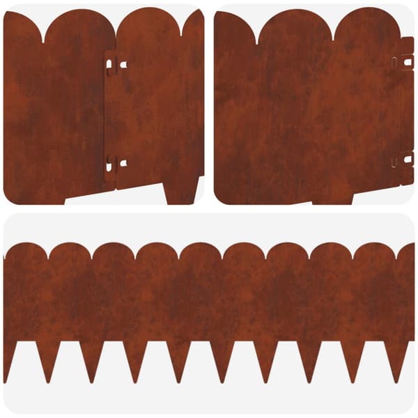 Kant för gräsmatta 20 pcs 103 x 25 cm Stål Rostig