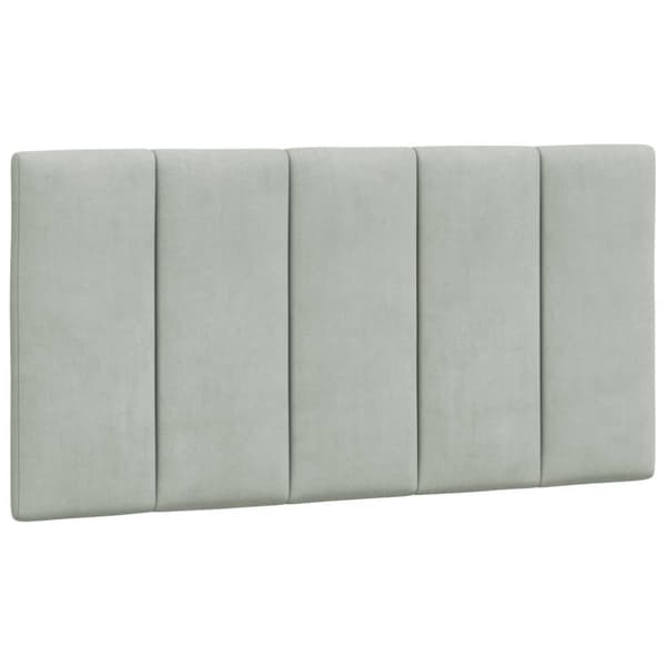Headboard Cushion "Hanko" Light Grey 100 cm Velvet