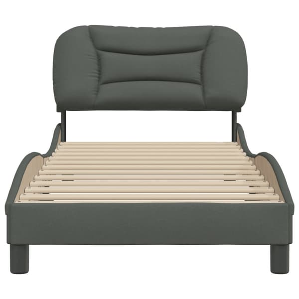 Bed Frame without Mattress "Hvar" Dark Grey 90x200 cm Fabric