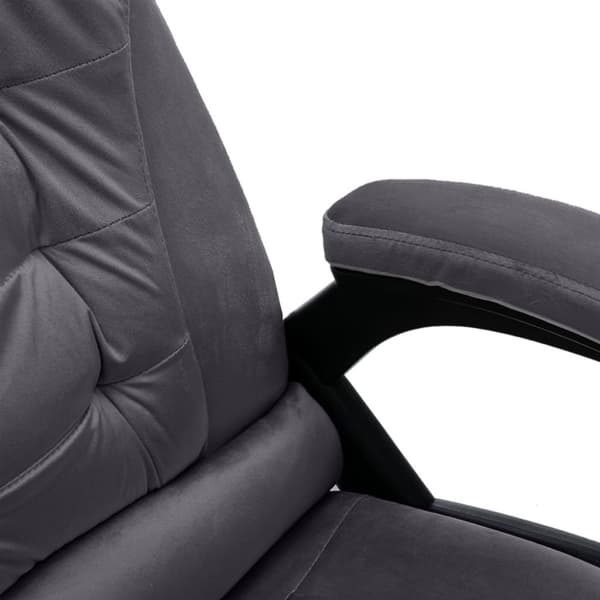 Massagefåtölj mörkgrå sammet