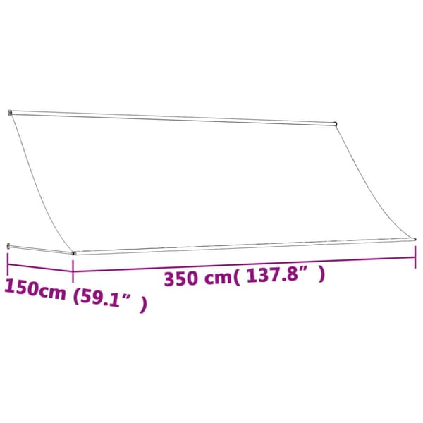 Markis infällbar antracit 350x150 cm tyg och stål