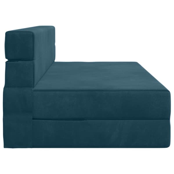 Fällsoffa säng Blå 203 x 152 x 15 cm Sammet