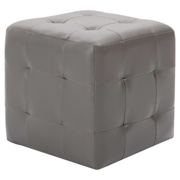 Sängbord 2 st grå 30x30x30 cm konstläder