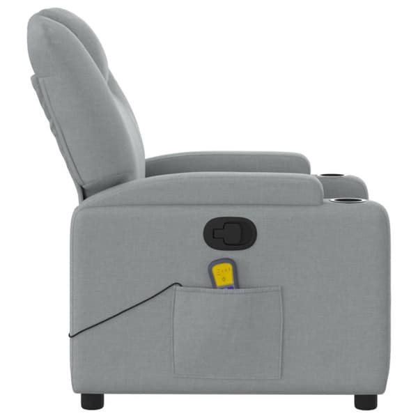 Massagefåtölj ljusgrå tyg