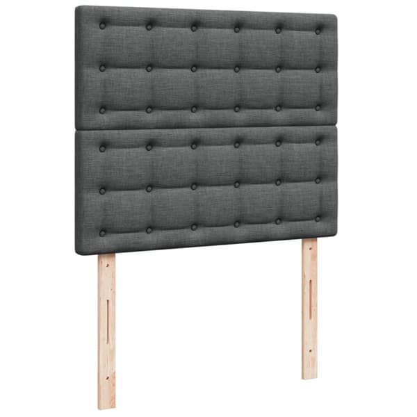 Ramsäng med madrass mörkgrå 120x200 cm tyg