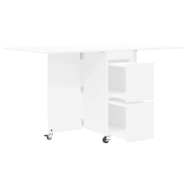 Matbord 2 pcs 140 x 80 x 77 cm Konstruerat trä Vit Rektangulär