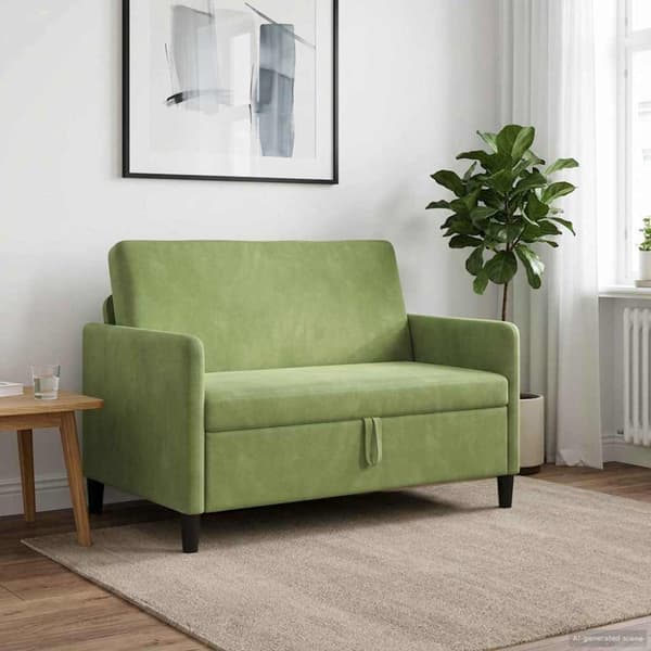 Soffa med förvaring Ljusgrön 122 x 78 x 87 cm Polyester