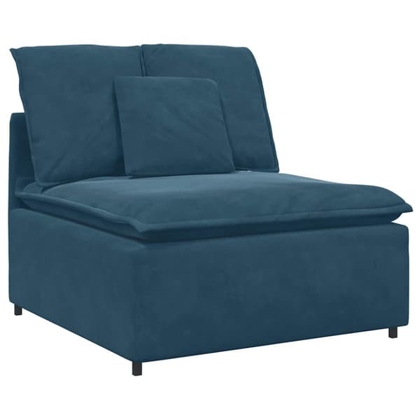 Modulsoffa med dynor sammet blå