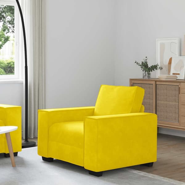 Soffstol gul 100x78x84 cm sammet