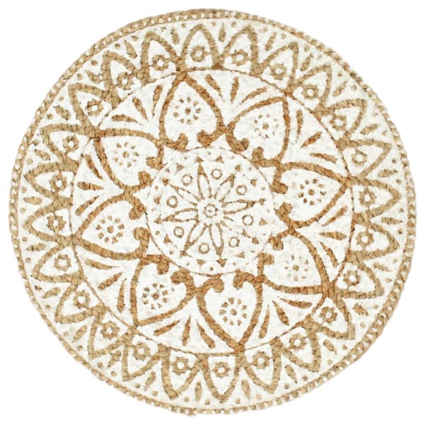 Bordstabletter 4 st vit 38 cm rund jute