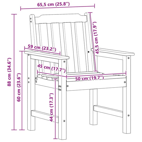 Trädgård Stol 6 pcs Vit 65.5 x 59 x 88 cm polyeten