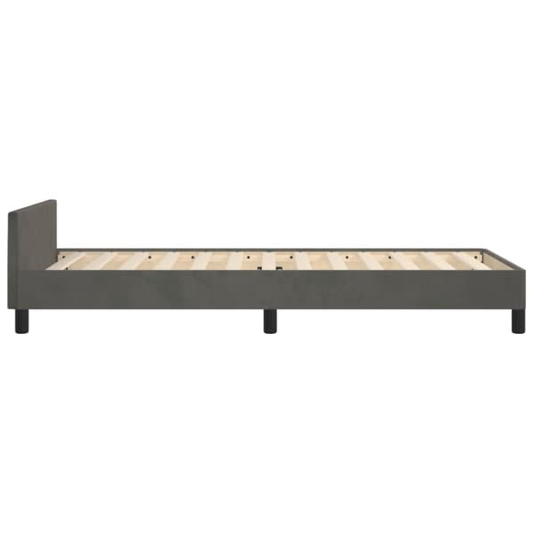 Sängram utan madrass mörkgrå 90x200 cm sammet