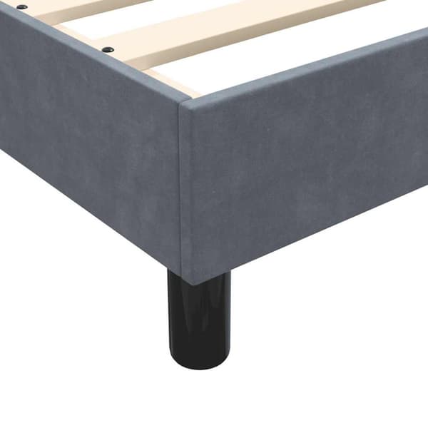 Ramsäng med madrass mörkgrå 160x210 cm sammet