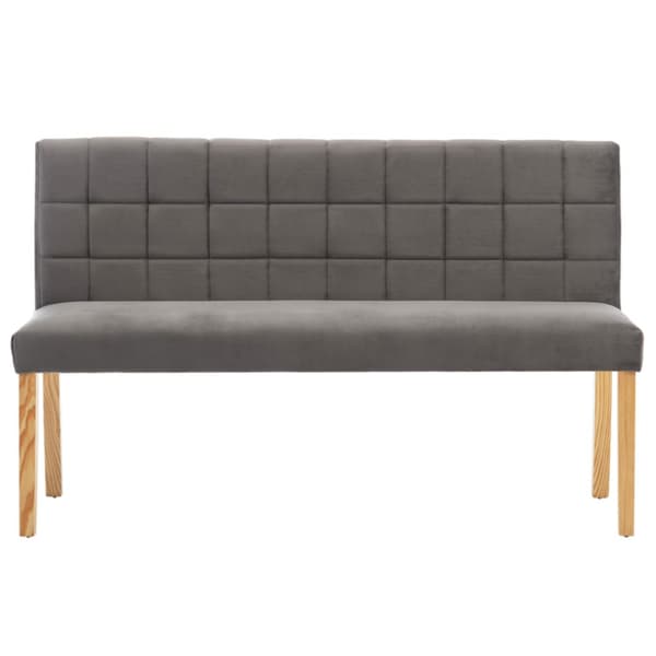 Bänk 140 cm grå sammet