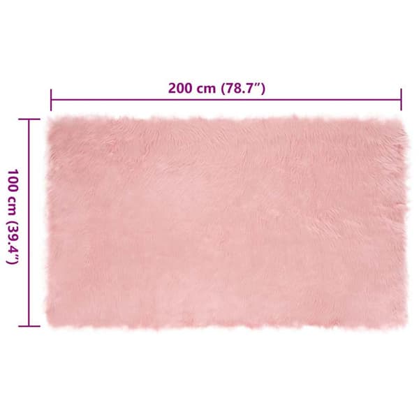 Fuskfäll matta TAFALLA Rosa 100 x 200 cm Polyester
