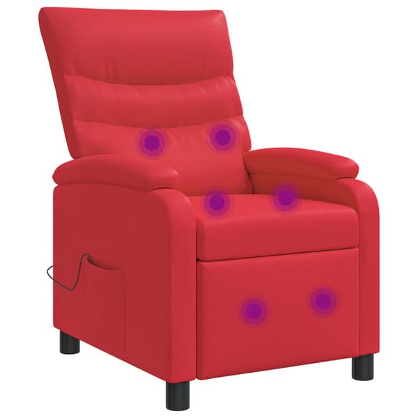 Massagefåtölj Röd Konstläder