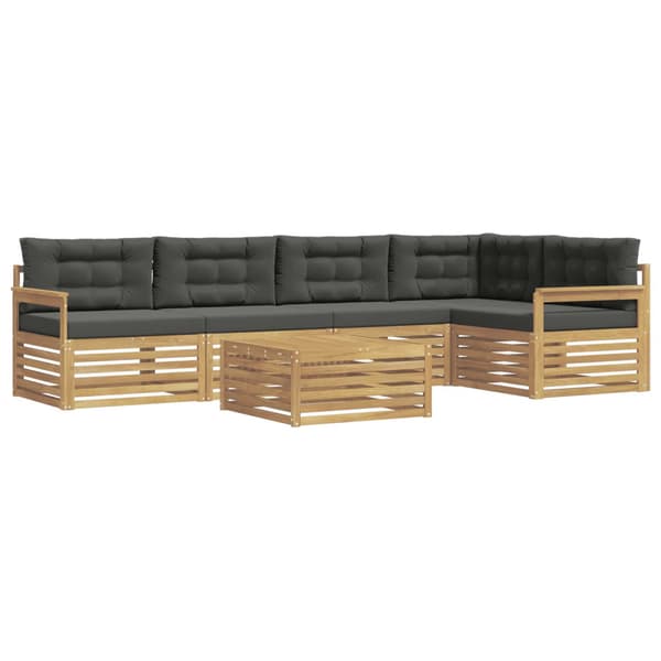 Utomhussoffset med kudde 6 pcs Vit och antracit Polyester