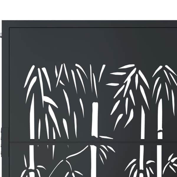 Trädgårdsgrind antracit 100x75 cm stål bambu design