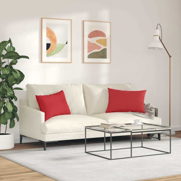 Sofakuddar 2 pcs Röd 60 x 40 cm tyg