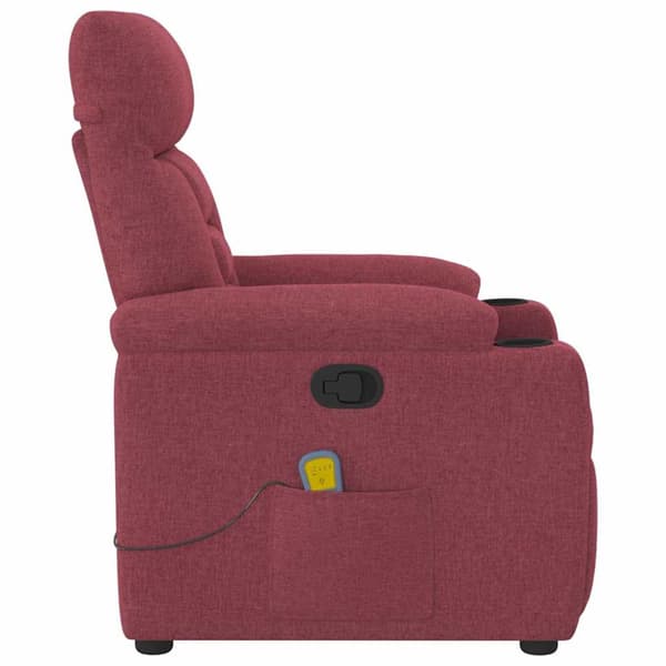 Massagefåtölj vinröd tyg