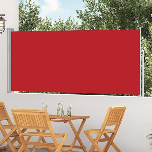 Infällbar sidomarkis 120 x 300 cm röd