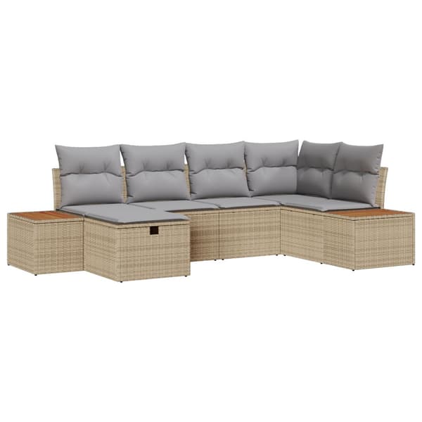 Trädgårdsoffset 6 st Beige konstrotting