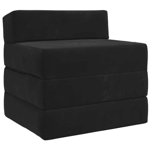 Fällbar Soffbed Svart 200 x 70 x 15 cm Sammet