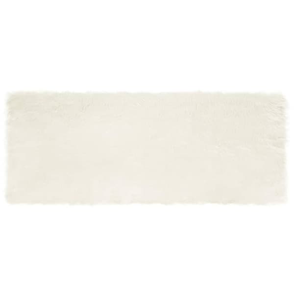 Fuskfäll matta TAFALLA Vit 80 x 200 cm Polyester