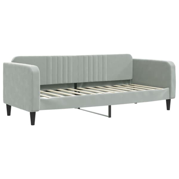 Dagbädd utdragbar ljusgrå 80x200 cm sammet