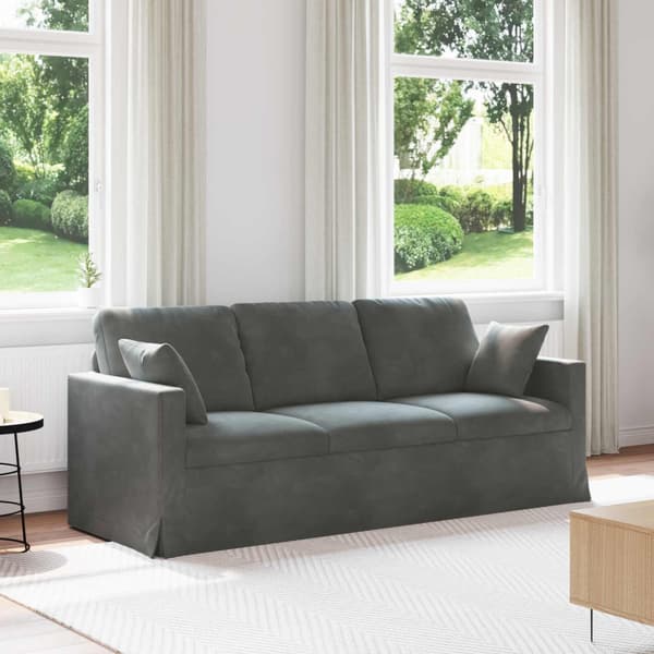 Soffa Mörkgrå 198 x 78 x 80 cm Sammet