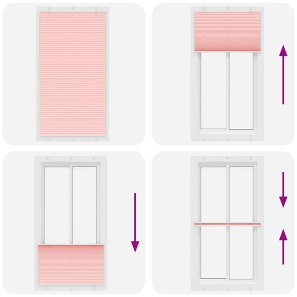 Plisserad persienn rosa 100x200 cm tyg bredd 99,4 cm polyester